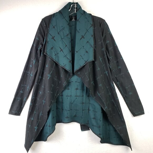 Ruti Jackets & Blazers - Ruti Forever Jacket Stretch Crosses Print Black Teal Size XS/S Goth Minimalist